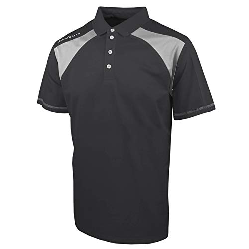 Insel Grün Herren Contrast-Panel Golf-Polo-Hemd - Charcoal/Steel Grau - M von Island Green