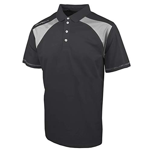 Island Green Herren Golf Kontrast Panel Feuchtigkeitstransport Flexibles Poloshirt, Anthrazit/Stahlgrau, S Island Green Herren Golf Kontrast Panel Feuchtigkeitstransport Flexibles Poloshirt, Anthrazit/Stahlgrau, S von Island Green