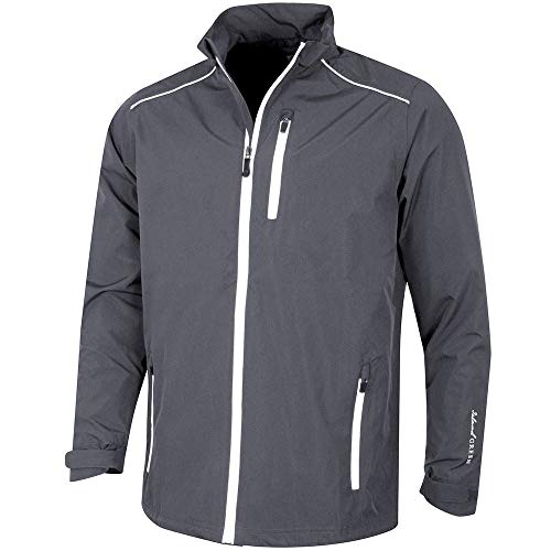 Insel Grün Herren Golf Full Zip wasserdichte Jacke - Schwarz/Weiß - L Insel Grün Herren Golf Full Zip wasserdichte Jacke - Schwarz/Weiß - L von Island Green