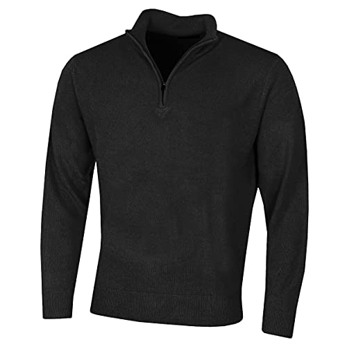 Insel Grün Herren IGKNT2060 Super Soft 1/4 Zip Golf Sweater - Schwarz - XL von Island Green