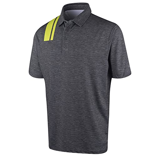 Insel Grün Herren IGTS2043 Racing Print Golf-Polo-Hemd - Charcoal/Lime - M von Island Green