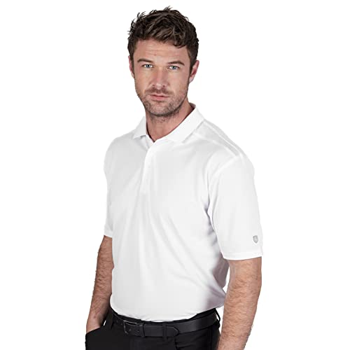 Insel Grün Herren IGTS2086 Micro-Pique CoolPass Polo-Hemd - Weiß - XL von Island Green