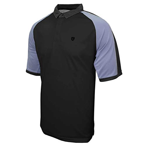 Insel Grün Herren Kontrast Raglan Wicking Golf-Polo-Hemd - Schwarz/Steel Grau XL Insel Grün Herren Kontrast Raglan Wicking Golf-Polo-Hemd - Schwarz/Steel Grau XL von Island Green