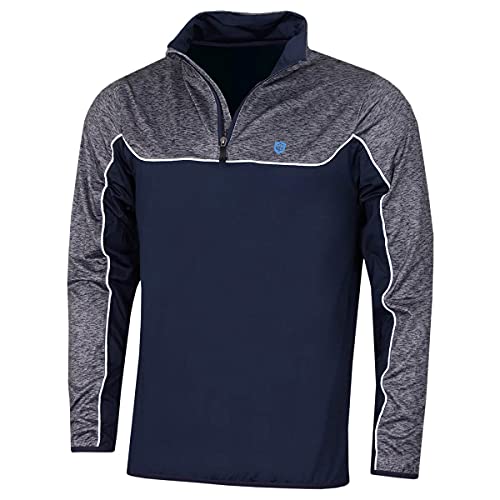 Insel Grün Herren Kontrastpasse 1/4 Zip Golf Sweater - Marine - M Insel Grün Herren Kontrastpasse 1/4 Zip Golf Sweater - Marine - M von Island Green