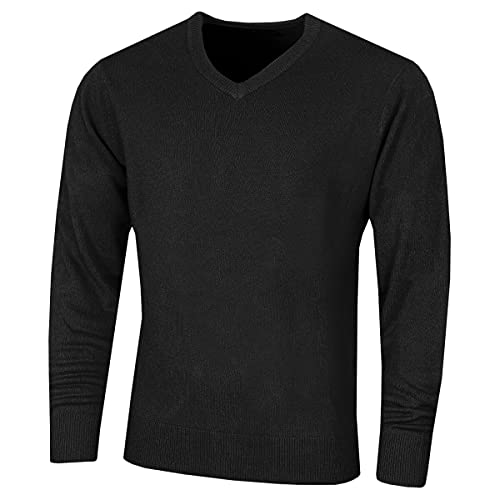 Insel Grün Herren Luxus weiche Soft Knit Golf Sweater - Schwarz - M von Island Green