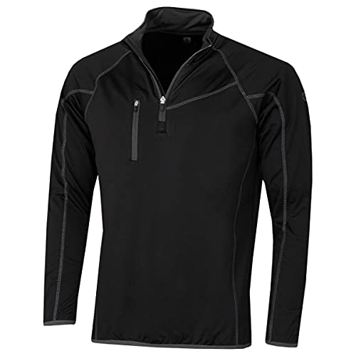 Insel Grün Herren Zip Neck Thermal Wicking Golf Sweater - Schwarz - L Insel Grün Herren Zip Neck Thermal Wicking Golf Sweater - Schwarz - L von Island Green