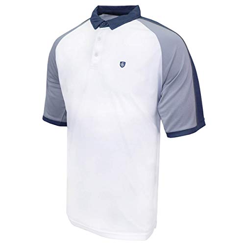 Island GREEN Raglan-Poloshirt für Herren, kontrastierend, Weiß/Stahlgrau, Größe M Island GREEN Raglan-Poloshirt für Herren, kontrastierend, Weiß/Stahlgrau, Größe M von Island Green