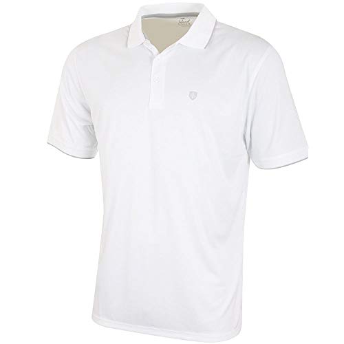 Island Green Classic Logo Chest Polo Performance Cool Pass Mens Golf Polo Shirt White XL von Island Green