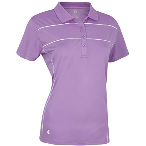 Island Green Damen Golf 1881 Contrast Panel-Fabric-Polo-Hemd - Lavander - 14 von Island Green