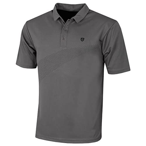 Island Green Herren Golf Brust Print Atmungsaktiv Feuchtigkeitstransport Flexible Poloshirt, Vintage Grau/Schwarz, M Island Green Herren Golf Brust Print Atmungsaktiv Feuchtigkeitstransport Flexible Poloshirt, Vintage Grau/Schwarz, M von Island Green