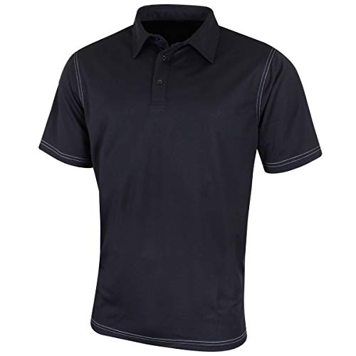 Island Green Herren Golf Kontrastnähte Feuchtigkeitstransport Flexibles Poloshirt Top Schwarz/Weiß, L Island Green Herren Golf Kontrastnähte Feuchtigkeitstransport Flexibles Poloshirt Top Schwarz/Weiß, L von Island Green