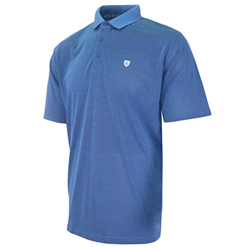 Island Green Herren Golf Mens Honeycomb Breathable Moisture Wicking Flexible Polo Shirt Polohemd, Purist Blue, XL von Island Green