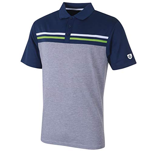 Island Green Herren-Golf-Poloshirt, gestreift XL Tinte/Schlachtschiff Grau Island Green Herren-Golf-Poloshirt, gestreift XL Tinte/Schlachtschiff Grau von Island Green