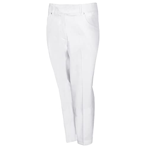 Island Green IGLPNT1998 Damen-Stretch-Golfhose, schnell trocknend, atmungsaktiv, Weiß, Größe L (kurzes Bein) von Island Green