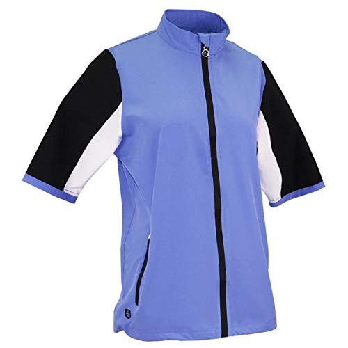 Island Green Insel Grün Golf Damen Kurzärmlig Wasserabweisend Breath Ultra Light Windstopper Top, Lavendel/Schwarz/Weiß, Größe 16 Island Green Insel Grün Golf Damen Kurzärmlig Wasserabweisend Breath Ultra Light Windstopper Top, Lavendel/Schwarz/Weiß, Größe 16 von Island Green