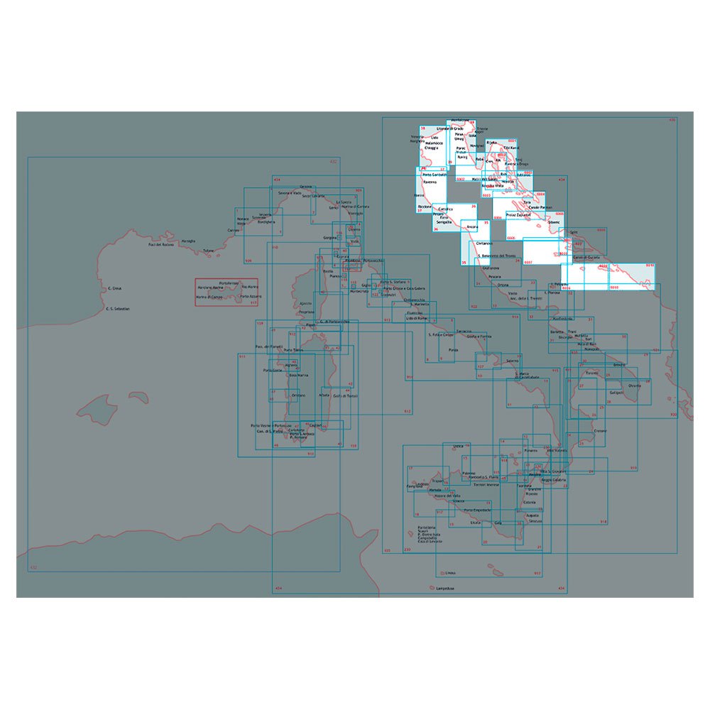 Istituto Idrografico Po Di Goro-punta Tagliamento Marine Charts Blau von Istituto Idrografico