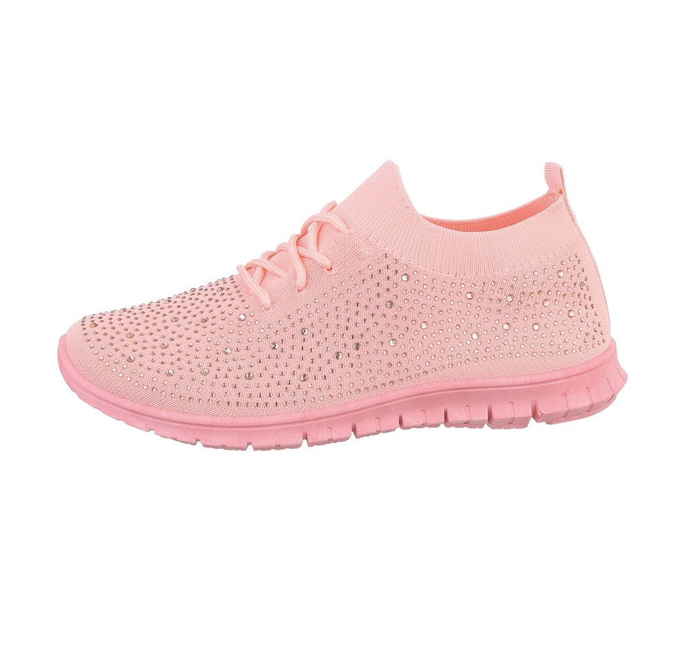 Ital-Design Damen Low-Top Freizeit Sneaker (85960015) Flach Sneakers Low in Rosa von Ital-Design