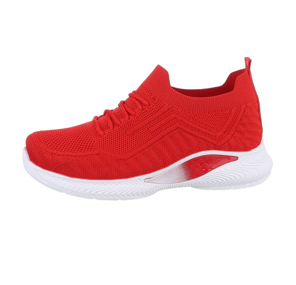 Ital-Design Kinder Low-Top Freizeit Sneaker Flach Freizeitschuhe in Rot von Ital-Design