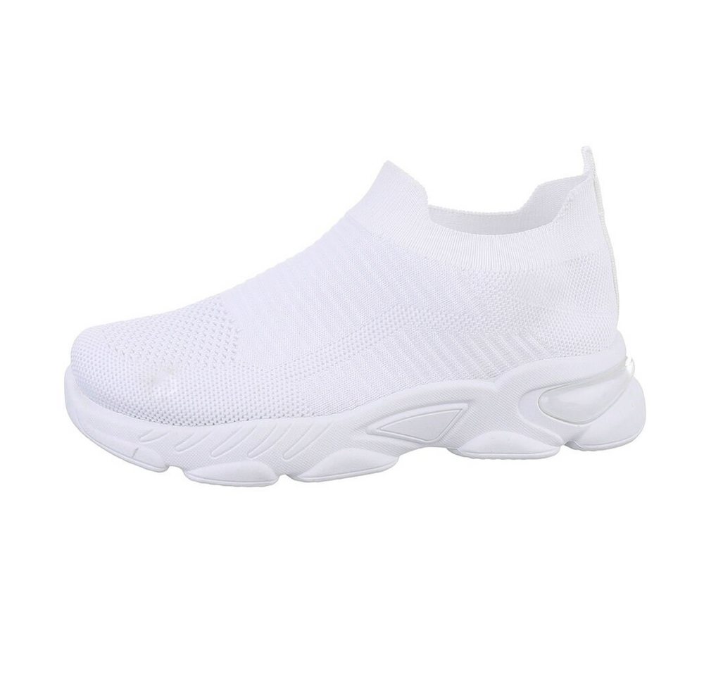 Ital-Design Kinder Low-Top Freizeit Sneaker Flach Freizeitschuhe in Weiß Ital-Design Kinder Low-Top Freizeit Sneaker Flach Freizeitschuhe in Weiß von Ital-Design