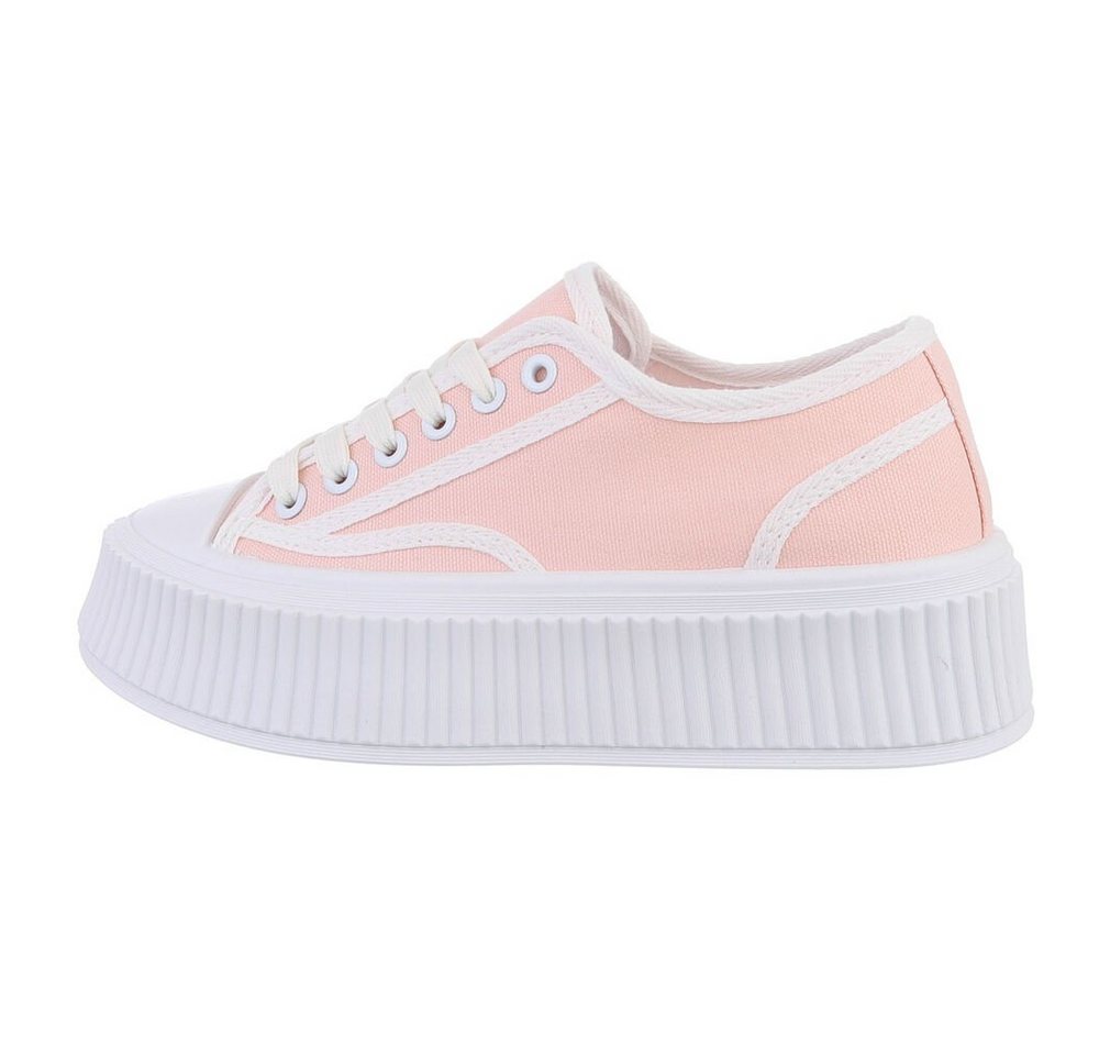 Ital-Design Damen Low-Top Freizeit Sneaker Flach Sneakers Low in Altrosa von Ital-Design