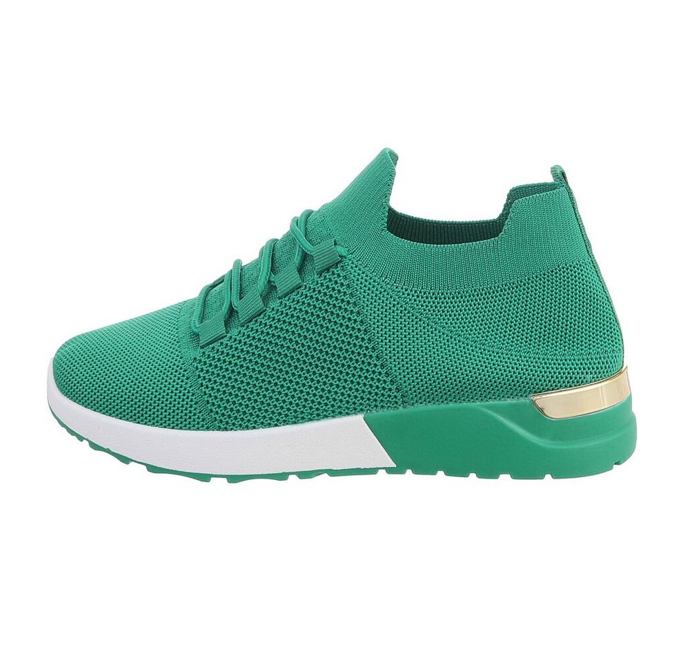 Ital-Design Damen Low-Top Freizeit Sneaker Flach Sneakers Low in Grün von Ital-Design