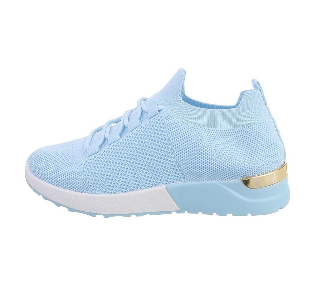 Ital-Design Damen Low-Top Freizeit Sneaker Flach Sneakers Low in Hellblau von Ital-Design