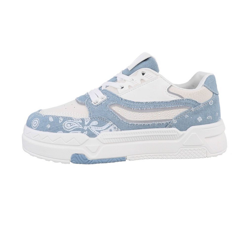 Ital-Design Damen Low-Top Freizeit Sneaker Flach Sneakers Low in Hellblau Ital-Design Damen Low-Top Freizeit Sneaker Flach Sneakers Low in Hellblau von Ital-Design