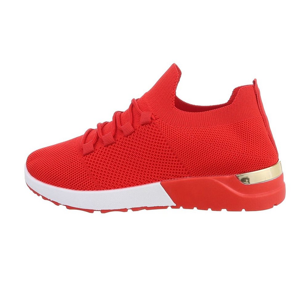 Ital-Design Damen Low-Top Freizeit Sneaker Flach Sneakers Low in Rot von Ital-Design