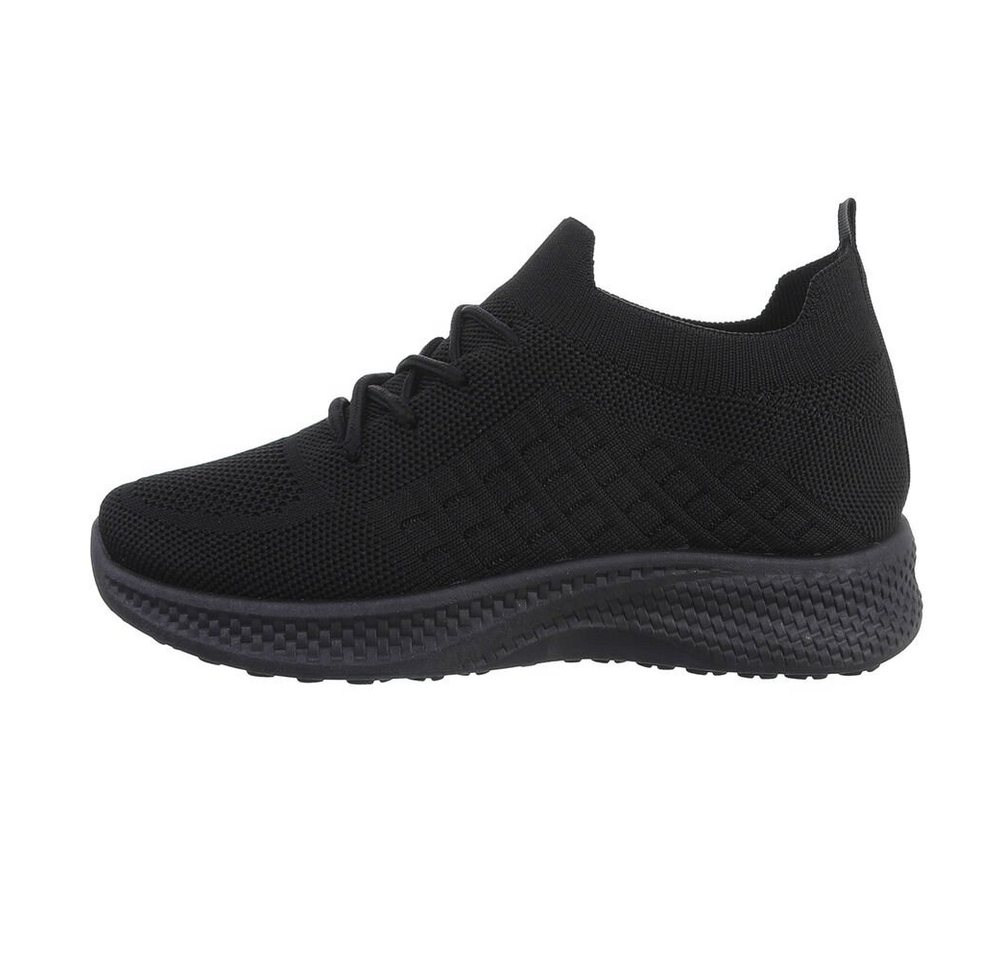 Ital-Design Damen Low-Top Freizeit Sneaker Flach Sneakers Low in Schwarz von Ital-Design