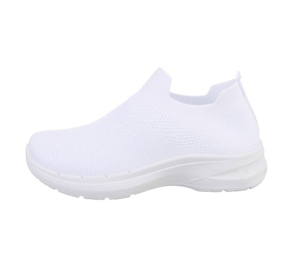 Ital-Design Damen Low-Top Freizeit Sneaker (85379399) Flach Sneakers Low in Weiß von Ital-Design