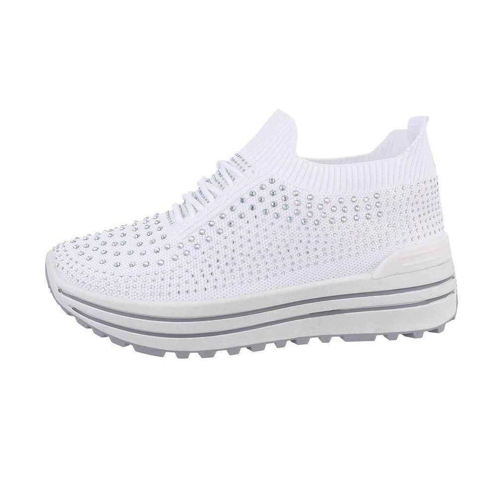 Ital-Design Damen Low-Top Freizeit Sneaker (85878064) Flach Sneakers Low in Weiß von Ital-Design