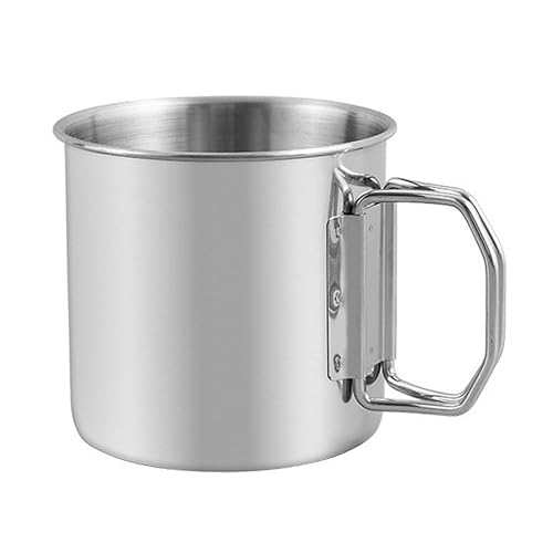 Itkcozcg Faltbare Kaffeetasse, Touristengeschirr, Outdoor, 150 ml, Edelstahl, Teetasse, Picknick-Utensilien, tragbare Camping-Getränkebecher von Itkcozcg