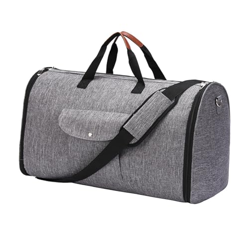 Itkcozcg Gepäck-Reise-Handtasche, multifunktionale Anzug-Aufbewahrungstasche, große Kapazität, Schultertasche mit Schuhen, Fächern, Handtasche für Business und Reisen, grau, 57*26*32cm von Itkcozcg