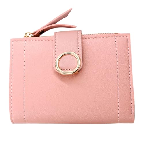 Itkcozcg Modische Handtasche für Damen, kurze Geldbörse, kleine Geldbörse, modisch, PU-Leder, Münzgeldbörse, Wechselgeldbörse, einfache Reißverschlüsse, weiblicher Kartenhalter, rose, 12*9.5*2cm von Itkcozcg