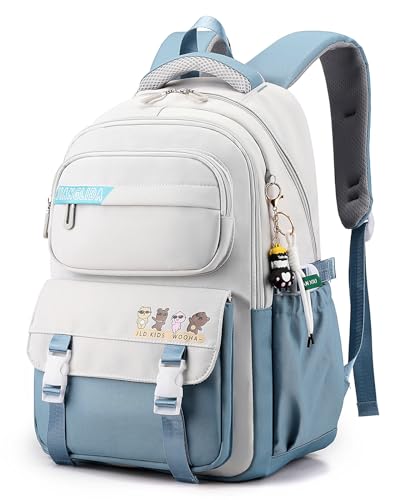 IvyH Schulrucksack Mädchen Rucksack Teenager Lässige Daypack, 15,6 Zoll Laptop-Rucksack für Jungen Mädchen 3-9. klasse Grundschulen Gymnasien Universität, Blau von IvyH