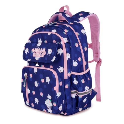 IvyH Schulrucksack Mädchen Schulranzen 3 5 6. klasse, Großer Kapazität & Ergonomisches Daypack für Kinder Mädchen Jungen, Wasserdichter Rucksack für Schule, Reisen und Alltag -Saphirblau von IvyH