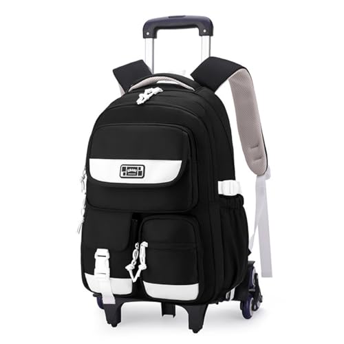 IvyH Schulrucksäcke Trolley für Teenager Rucksack mit Rollen, Schulranzen mit 6 Räder für Mädchen Jungen, Abnehmbar Trolley Schultaschen für Grund- und Sekundarschüler, 27L -Schwarz IvyH Schulrucksäcke Trolley für Teenager Rucksack mit Rollen, Schulranzen mit 6 Räder für Mädchen Jungen, Abnehmbar Trolley Schultaschen für Grund- und Sekundarschüler, 27L -Schwarz von IvyH