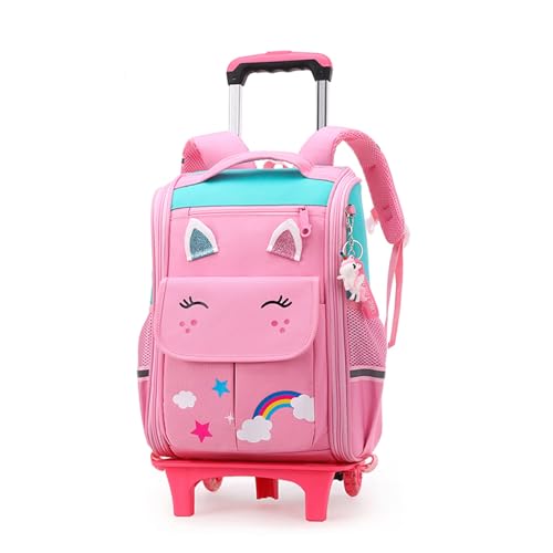IvyH Schulrucksack Mädchen Teenager Rollen Trolleytasche Schulranzen Schulranzen Mädchen mit Rollen Schultasche Trolley Kinderrucksack Schultasche Laptoptasche 6-12 Jahre Alt, Rosa IvyH Schulrucksack Mädchen Teenager Rollen Trolleytasche Schulranzen Schulranzen Mädchen mit Rollen Schultasche Trolley Kinderrucksack Schultasche Laptoptasche 6-12 Jahre Alt, Rosa von IvyH
