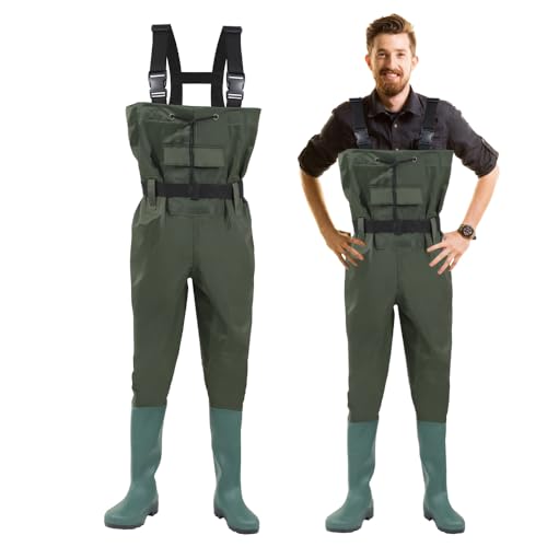 Izrielar Wathose Herren Anglerhose, 70D Nylon Composite PVC, Fischerhose mit rutschfesten Gummistiefeln, Herren Damen Teichhose, Hochwasserhose, für Baustellen, Angeln, Bauernhöfe, Gärten Izrielar Wathose Herren Anglerhose, 70D Nylon Composite PVC, Fischerhose mit rutschfesten Gummistiefeln, Herren Damen Teichhose, Hochwasserhose, für Baustellen, Angeln, Bauernhöfe, Gärten von Izrielar