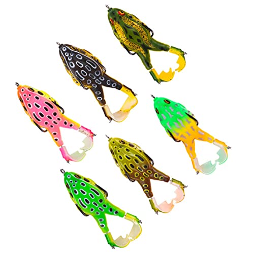 Froschköder Angelköder für Bass Pike Karpfen Design Floating Uneedless Köder Kit Simulation Design Angeln Frosch 6 stücke von FOXCUP