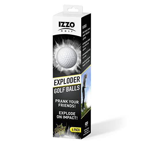 Izzo Golf Exploder Prank Golfbälle 4er-Pack – Golf Joke Ball, Neuheit Kunststoff Explodierender Ball mit sicherem, weißem Pulver Izzo Golf Exploder Prank Golfbälle 4er-Pack – Golf Joke Ball, Neuheit Kunststoff Explodierender Ball mit sicherem, weißem Pulver von Izzo