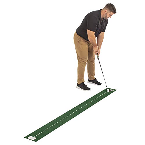 Izzo Golf Putting-Matte mit Putt-Spiegel und Putt-Cup, 20,3 x 20,3 cm, grüne Filz-Putting-Matte mit Putt-Spiegel, Trainingshilfe für genaueres Putten von Izzo