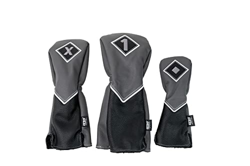 Izzo Unisex-Erwachsene Premium Schlägerhauben-Set – Grau/Schwarz Izzo Unisex-Erwachsene Premium Schlägerhauben-Set – Grau/Schwarz von Izzo
