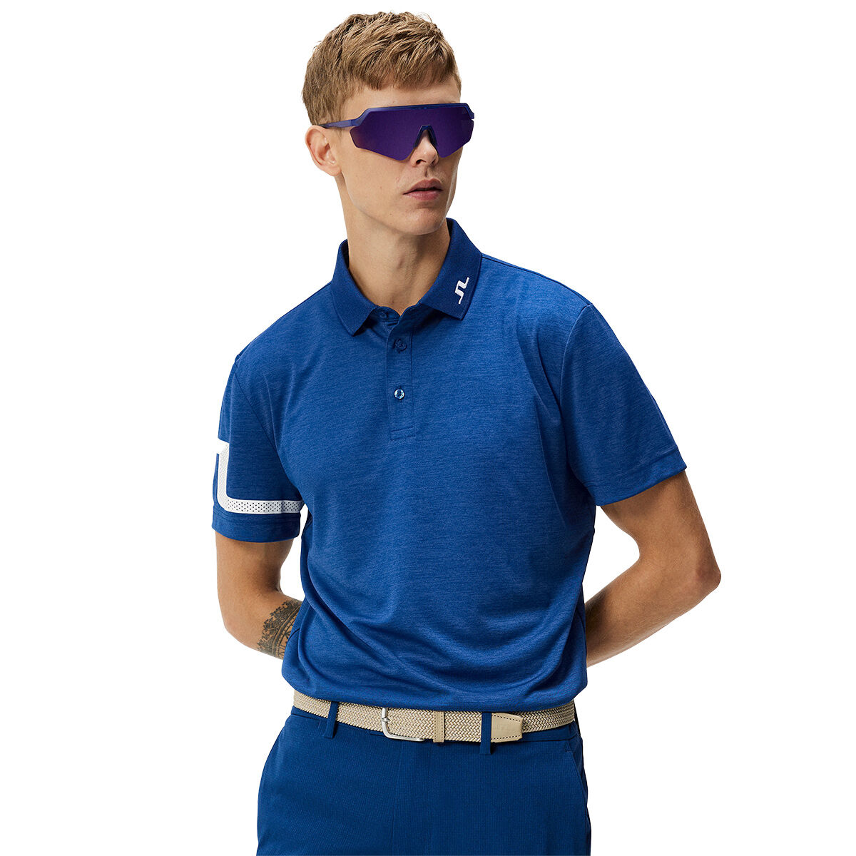 J.Lindeberg Men's Heath Golf Polo Shirt, Mens, Estate blue, Large | American Golf von J Lindeberg