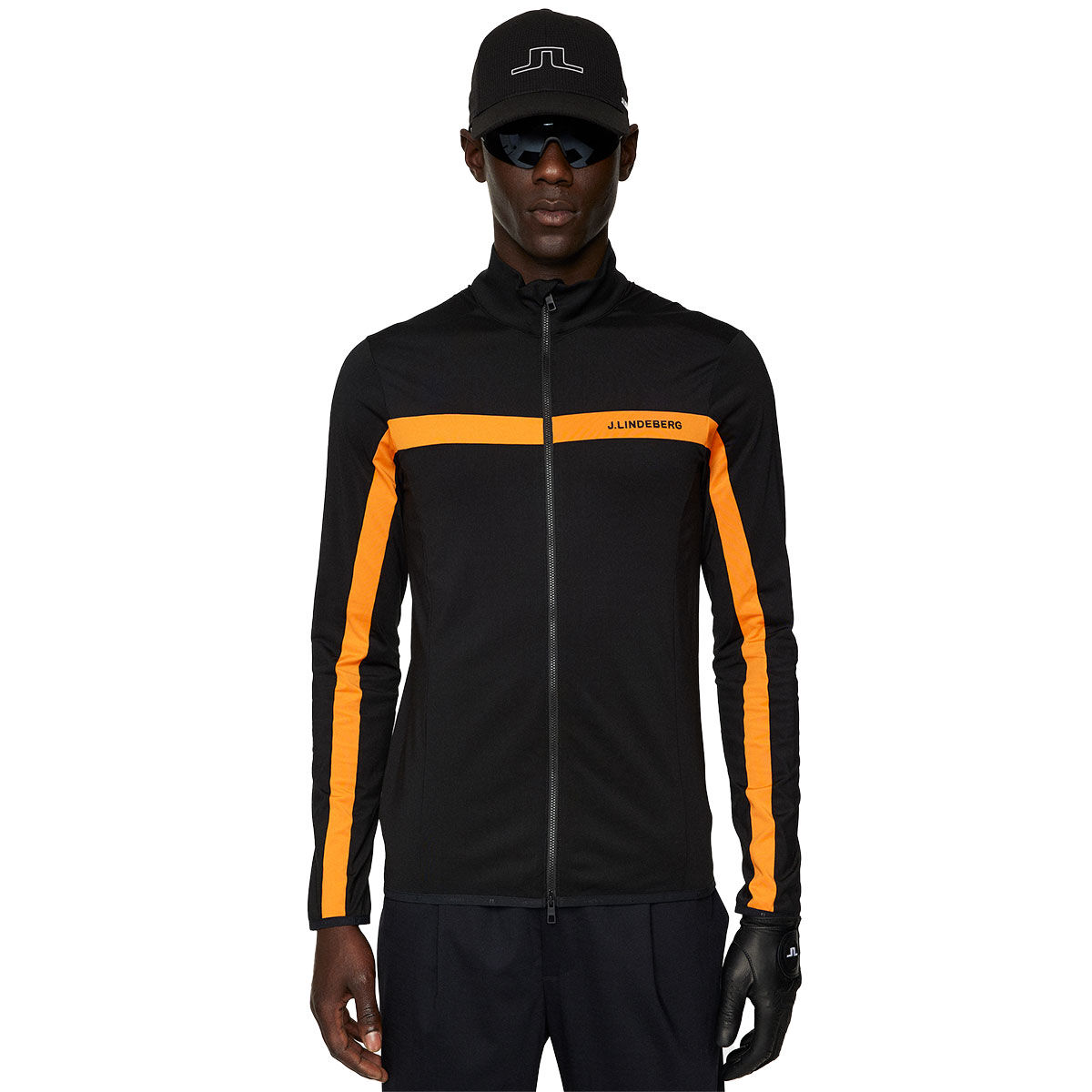 J.Lindeberg Men's Jarvis Full Zip Golf Mid Layer, Mens, Persimmon orange, Xl | American Golf von J Lindeberg