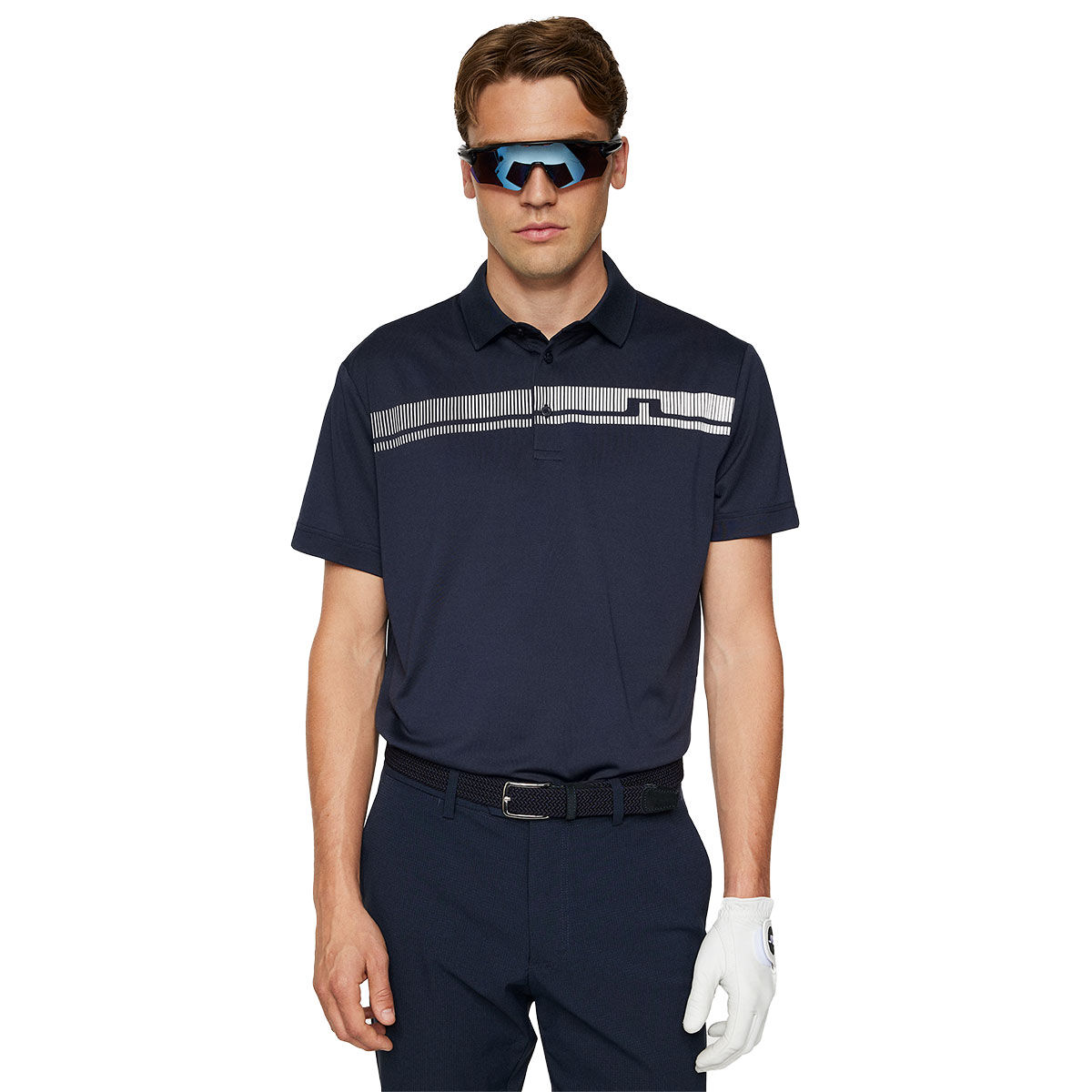 J.Lindeberg Men's Klas Golf Polo Shirt, Mens, Navy, Medium | American Golf von J Lindeberg