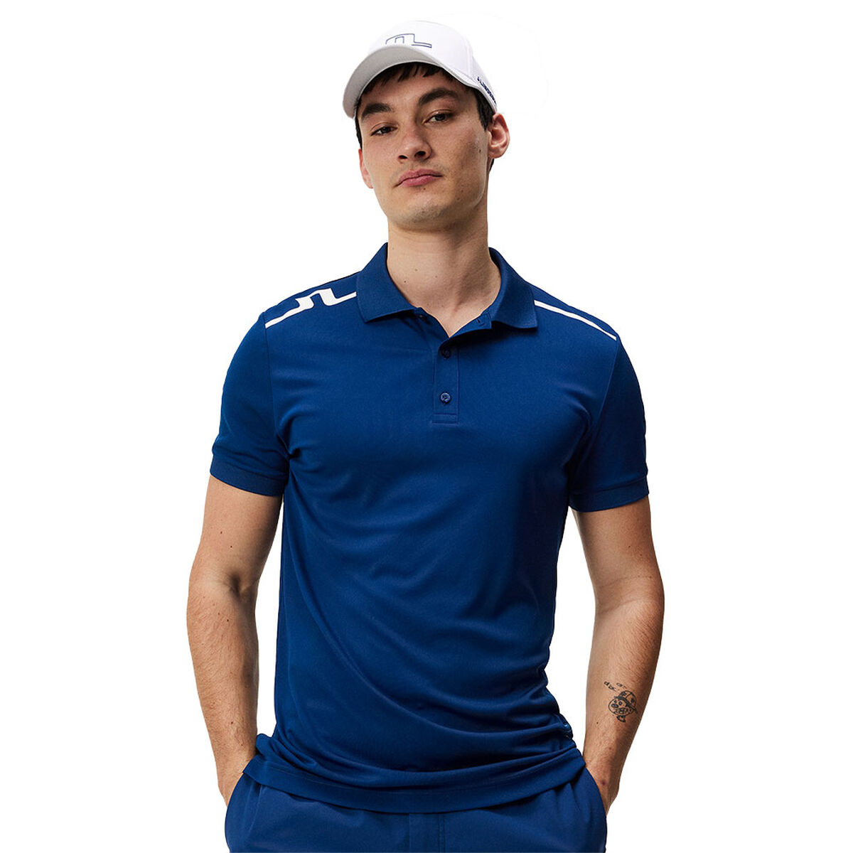 J.Lindeberg Men's Lionel Shoulder Golf Polo Shirt, Mens, Estate blue, Xl | American Golf von J Lindeberg