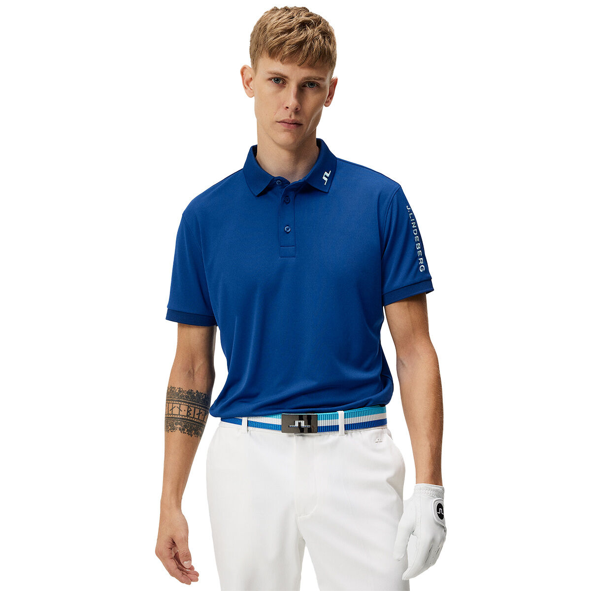 J.Lindeberg Men's Tour Tech Golf Polo Shirt, Mens, Estate blue, Small | American Golf von J Lindeberg