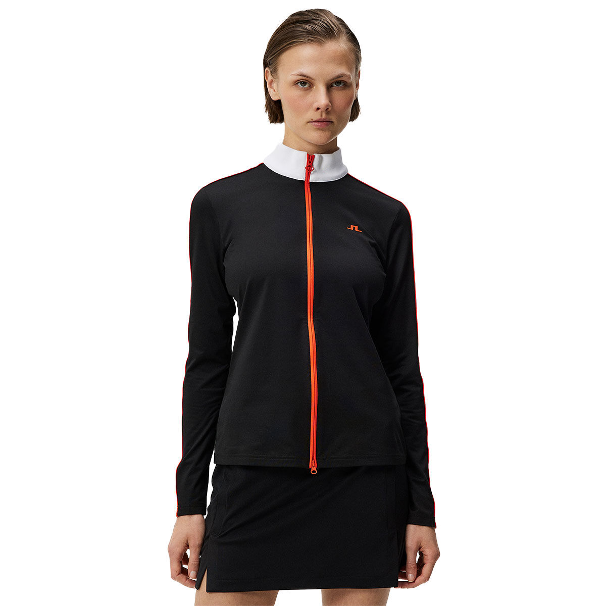 J.lindeberg Womens Tamara Full Zip Golf Mid Layer, Female, Black, Xs | American Golf von J Lindeberg