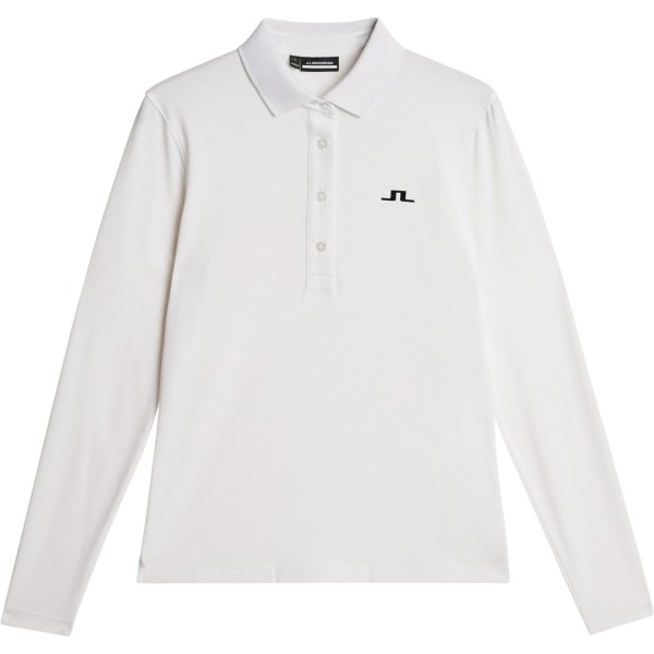 J. LINDEBERG Polo Flor Longsleeve weiß von J. LINDEBERG